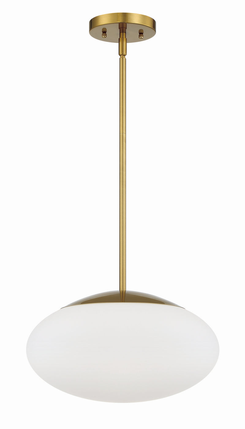 Craftmade 56894-SB-WG One Light Pendant, Satin Brass