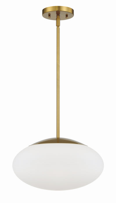 Craftmade 56894-SB-WG One Light Pendant, Satin Brass