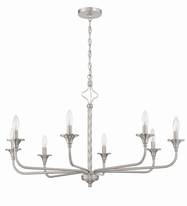 Craftmade 57028-BNK Eight Light Chandelier, Brushed Polished Nickel