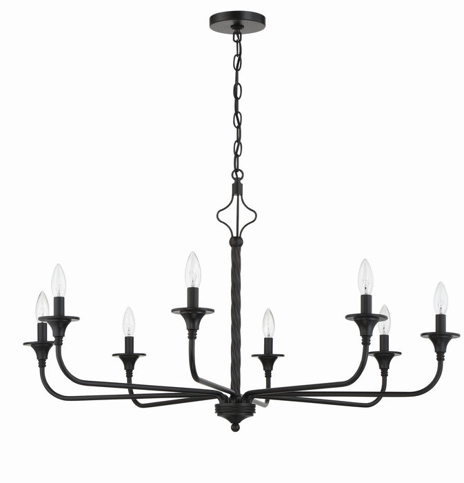 Craftmade 57028-FB Eight Light Chandelier, Flat Black