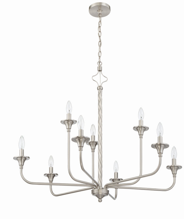 Craftmade 57029-BNK Nine Light Chandelier, Brushed Polished Nickel