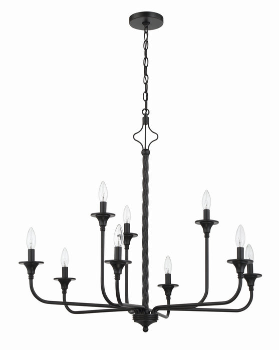 Craftmade 57029-FB Nine Light Chandelier, Flat Black