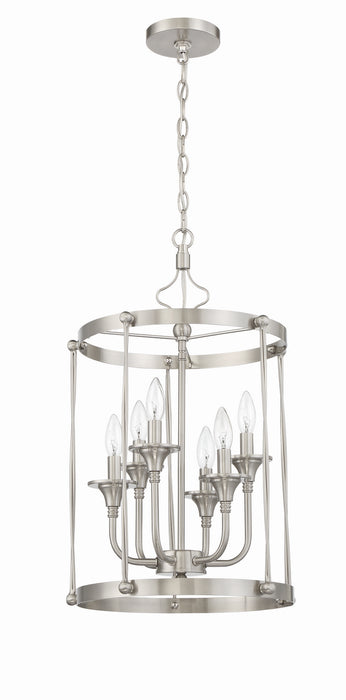 Craftmade 57036-BNK Six Light Foyer Pendant, Brushed Polished Nickel