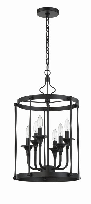 Craftmade 57036-FB Six Light Foyer Pendant, Flat Black