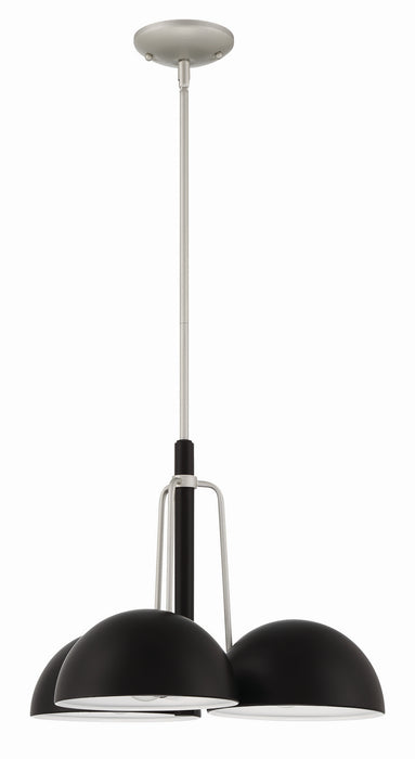 Craftmade 57223-MNSA Three Light Outdoor Chandelier, Midnight/Satin Aluminum