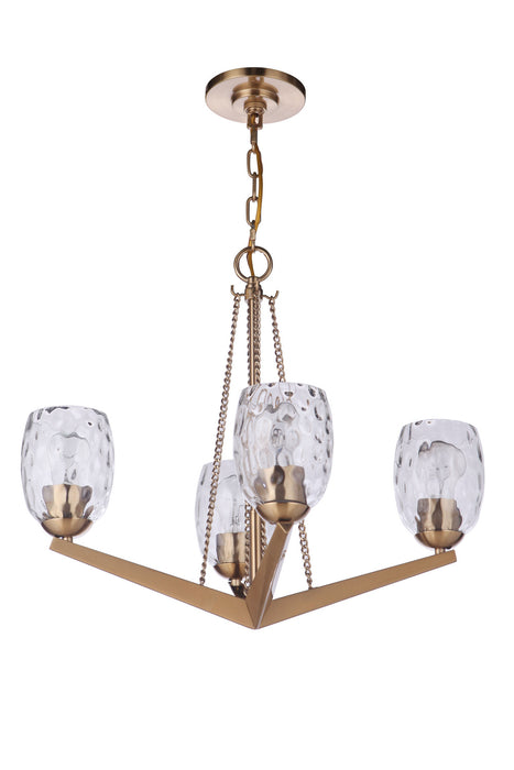 Craftmade 57324-SB Four Light Chandelier, Satin Brass
