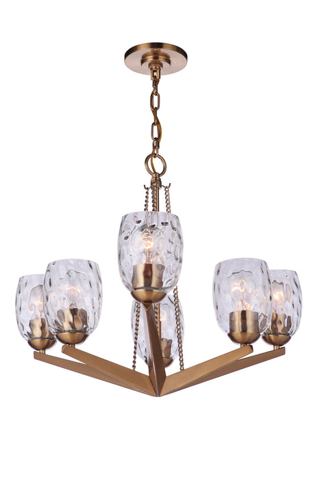 Craftmade 57326-SB Six Light Chandelier, Satin Brass