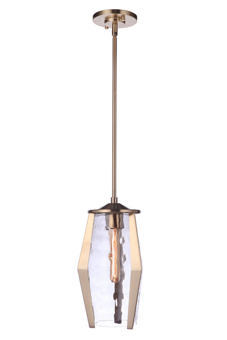 Craftmade 57391-SB One Light Mini Pendant, Satin Brass