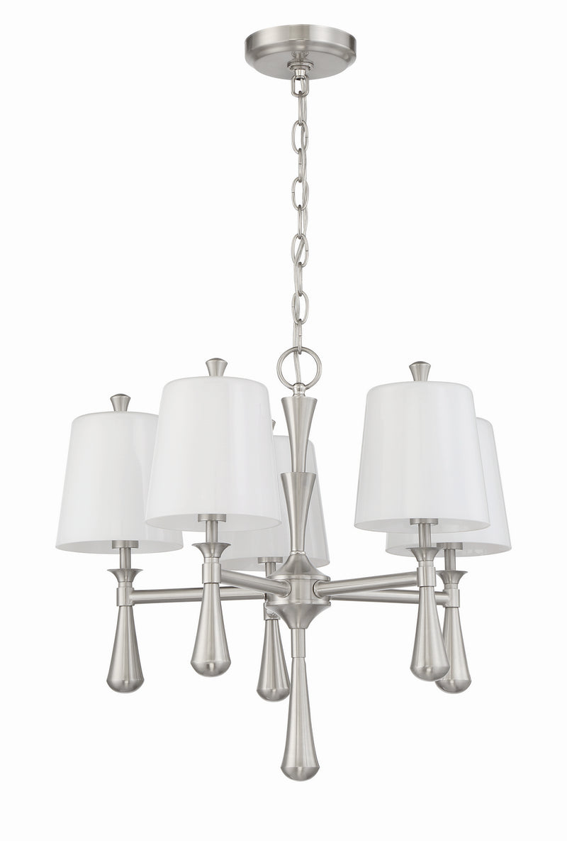 Craftmade 57425-BNK Five Light Mini Chandelier, Brushed Polished Nickel