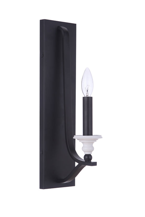 Craftmade 57661-FBMWW One Light Wall Sconce, Flat Black / Matte White