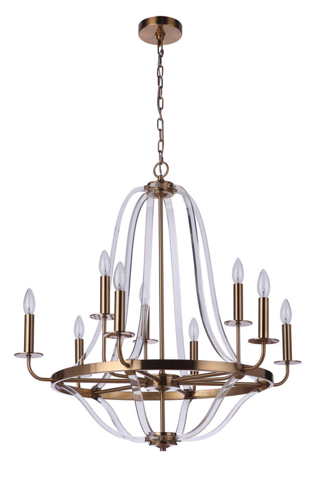 Craftmade 57729-SB Nine Light Chandelier, Satin Brass