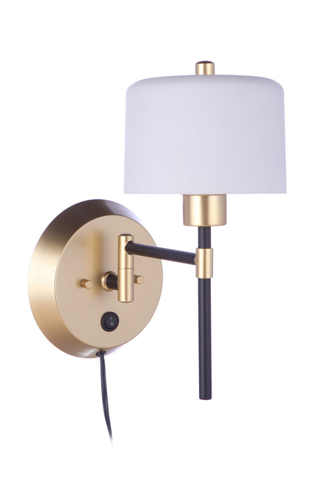 Craftmade 57861P-FBSNG One Light Wall Sconce, Flat Black / Sunset Gold