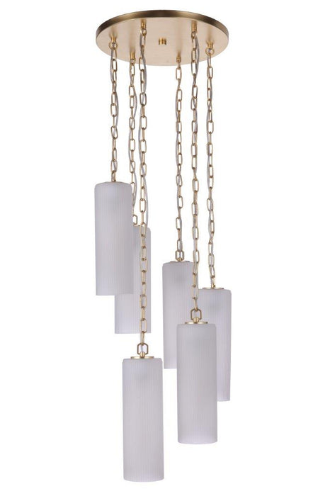 Craftmade 57996-SNG Six Light Pendant, Sunset Gold