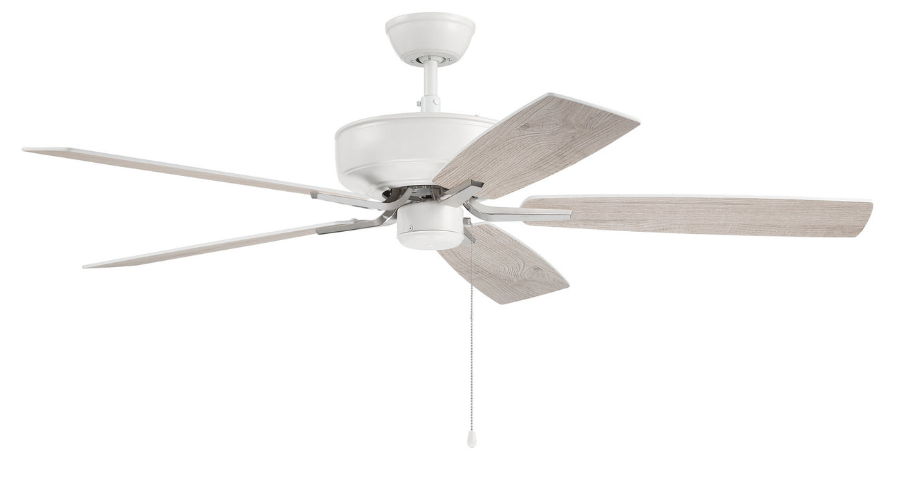Craftmade P52WPLN5-52WWOK 52"Ceiling Fan, White/Polished Nickel