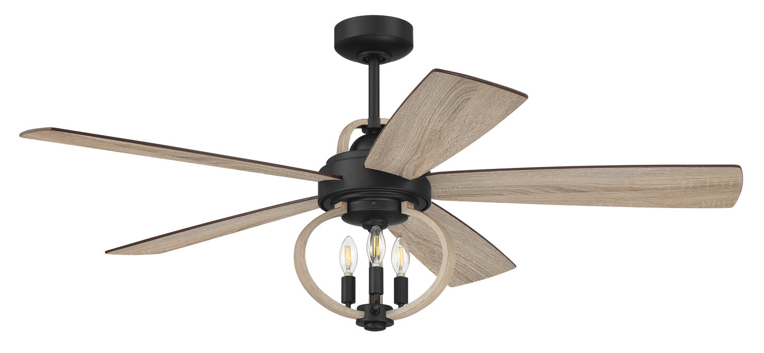 Craftmade RSE52FB5 52"Ceiling Fan, Flat Black