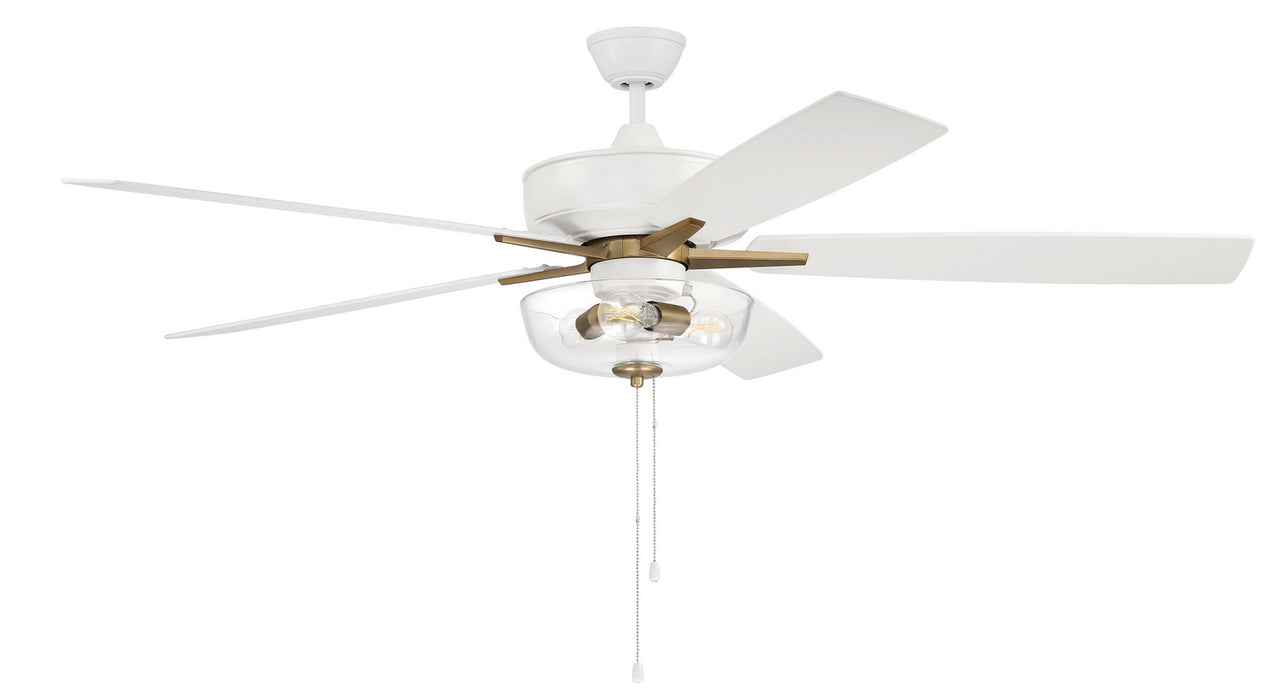 Craftmade S101WSB5-60WWOK 60"Ceiling Fan, White/Satin Brass