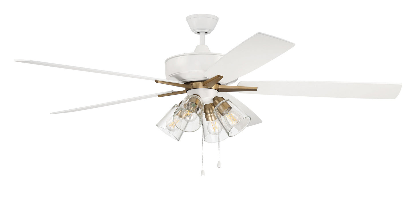 Craftmade S104WSB5-60WWOK 60"Ceiling Fan, White/Satin Brass