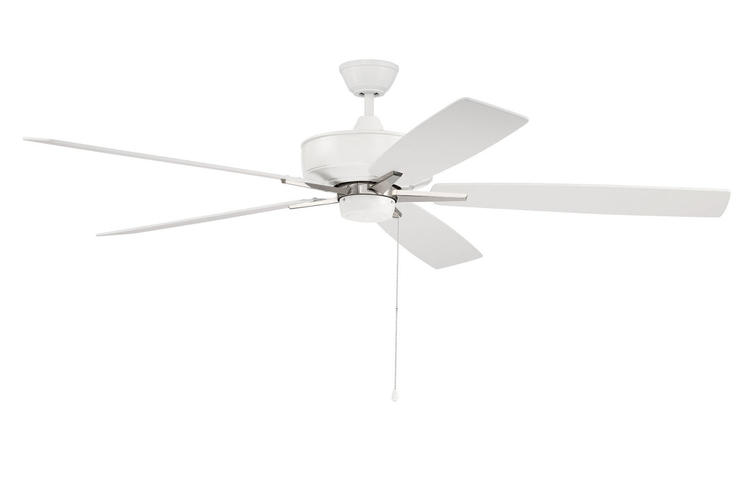 Craftmade S60WPLN5-60WWOK 60"Ceiling Fan, White/Polished Nickel
