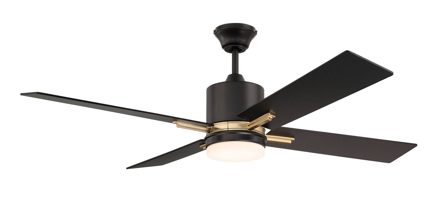 Craftmade TEA52FBSB4 52"Ceiling Fan, Flat Black/Satin Brass