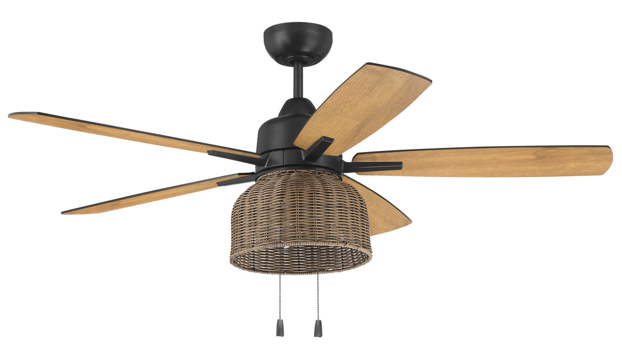 Craftmade WVN52FB5 52"Ceiling Fan, Flat Black