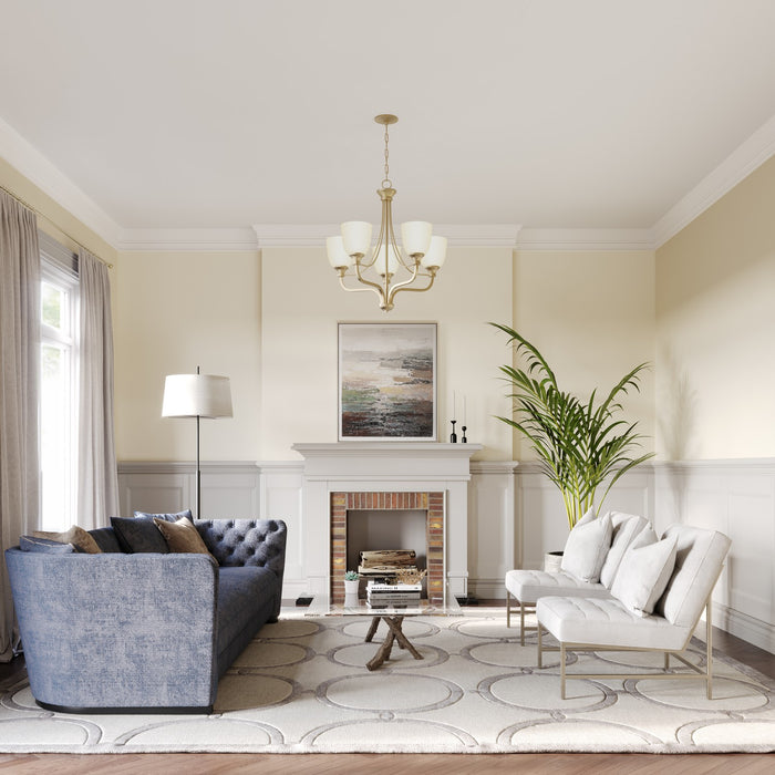 Millennium 492005-MG Five Light Chandelier, Modern Gold