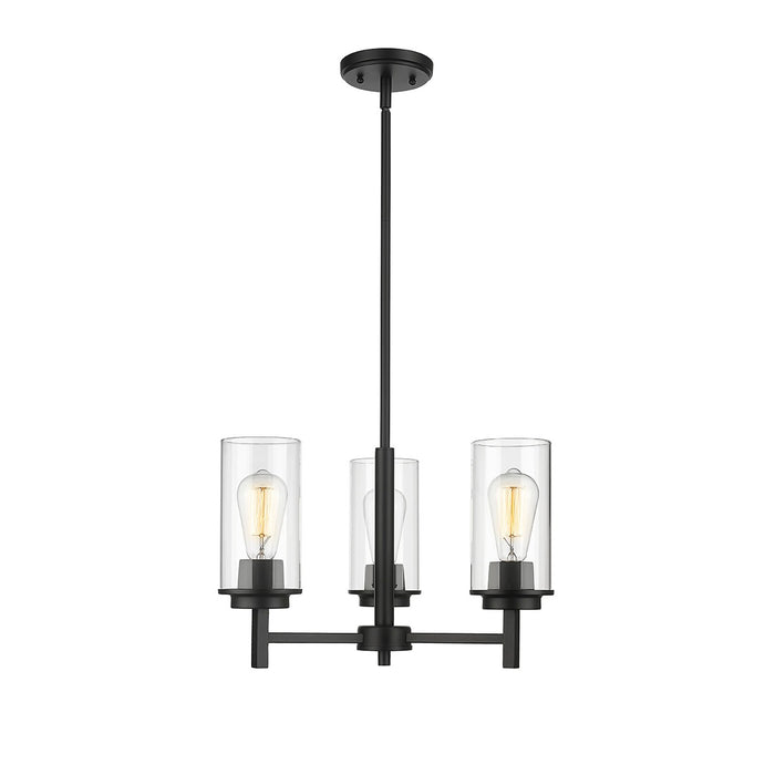 Millennium 495003-MB Three Light Chandelier, Matte Black