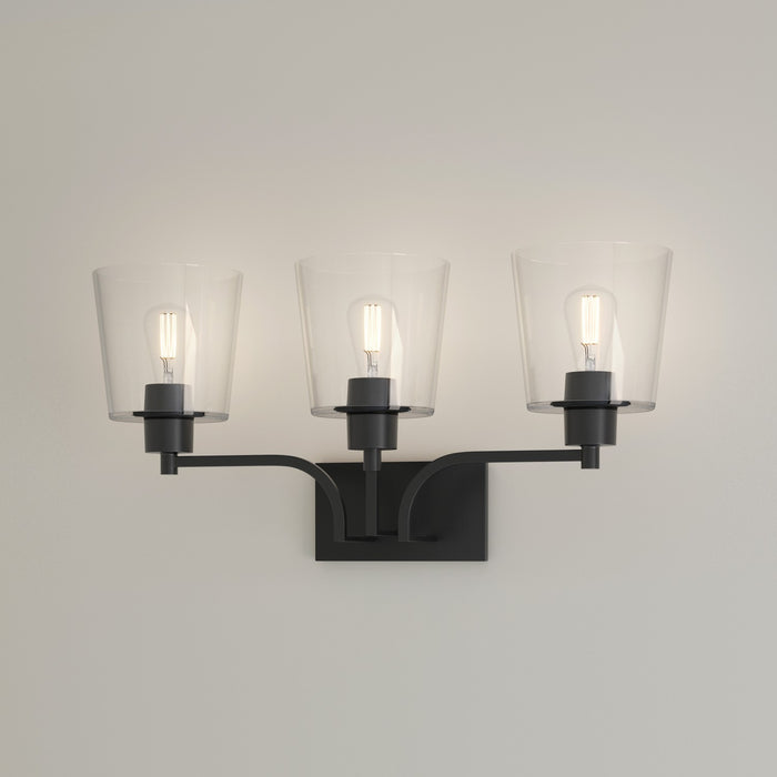Millennium 496003-MB Three Light Vanity, Matte Black