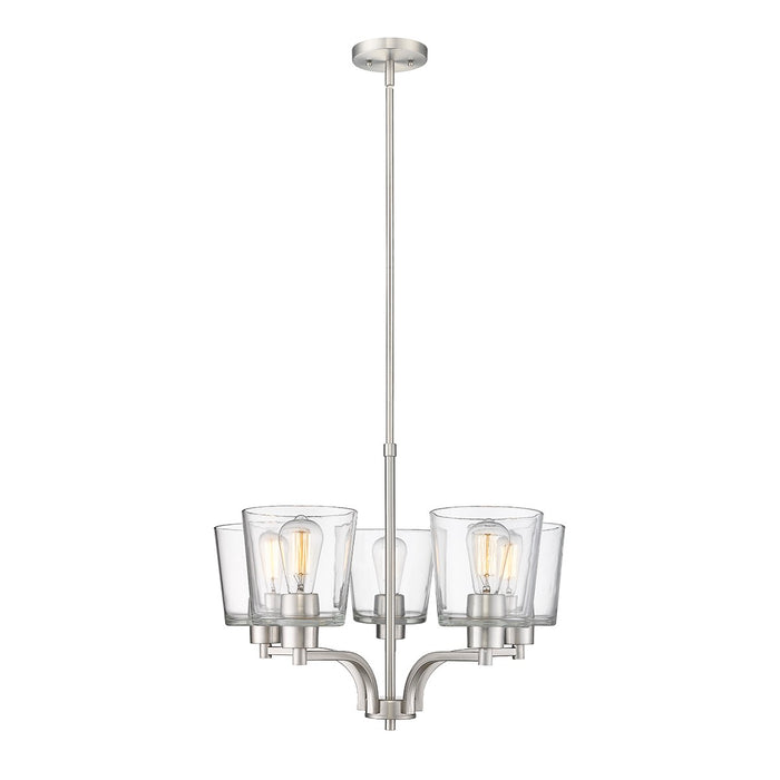 Millennium 497005-BN Five Light Chandelier, Brushed Nickel