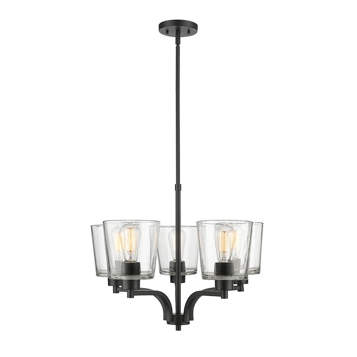 Millennium 497005-MB Five Light Chandelier, Matte Black