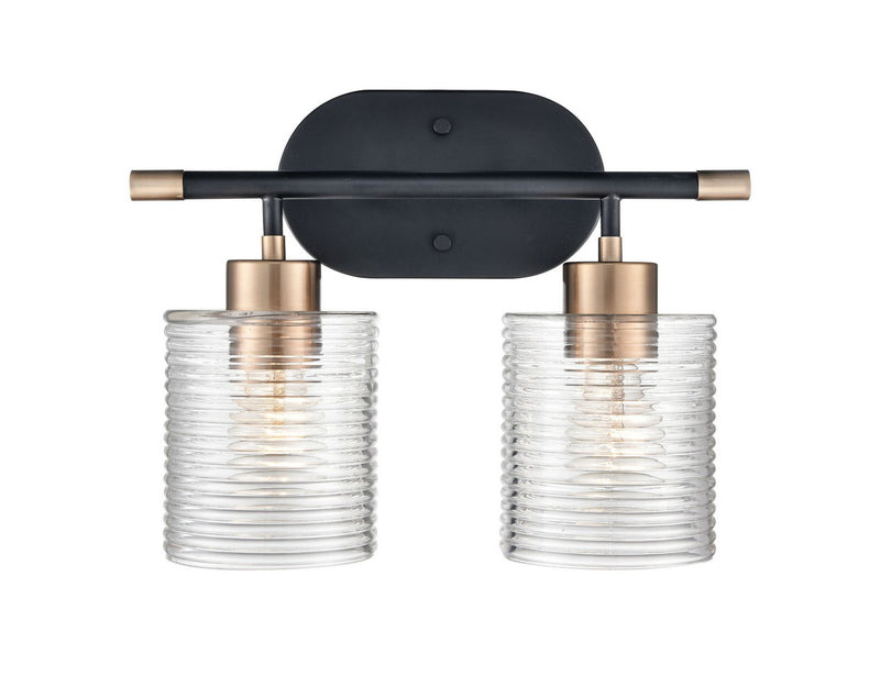 Millennium 9412-MB/MG Two Light Vanity, Matte Black Modern Gold