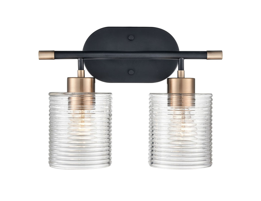 Millennium 9412-MB/MG Two Light Vanity, Matte Black Modern Gold