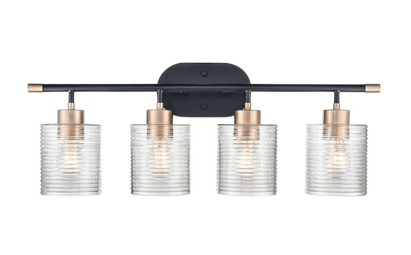 Millennium 9414-MB/MG Four Light Vanity, Matte Black Modern Gold