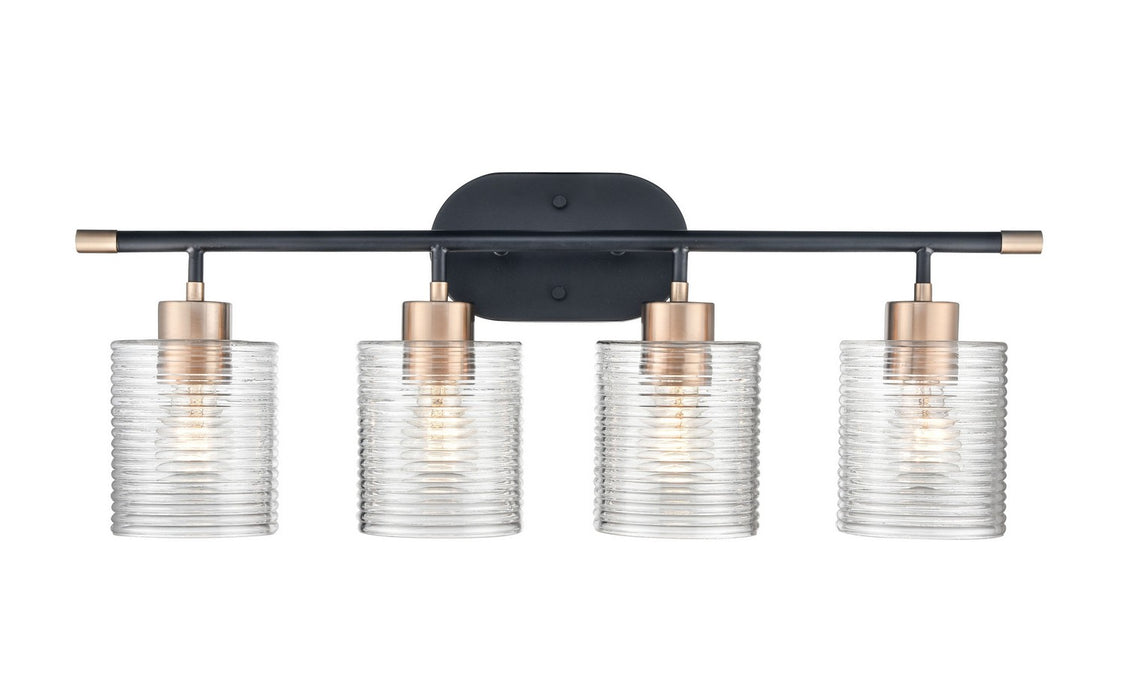 Millennium 9414-MB/MG Four Light Vanity, Matte Black Modern Gold