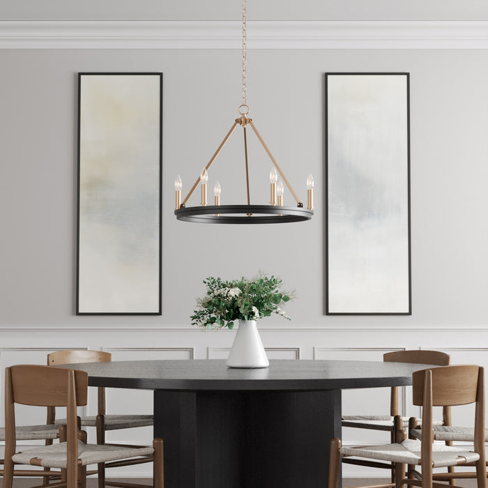 Millennium 9506-MB/MG Five Light Chandelier, Matte Black Modern Gold