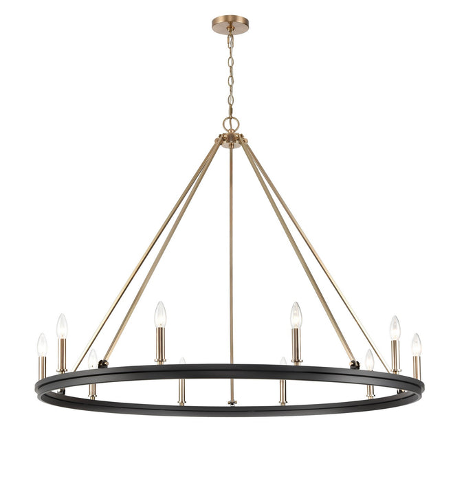 Millennium 9510-MB/MG Ten Light Chandelier, Matte Black Modern Gold