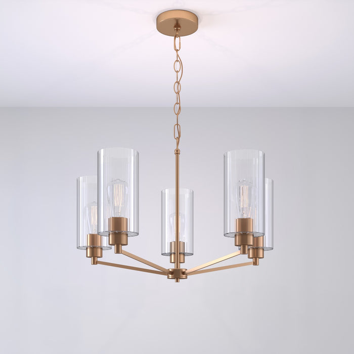 Millennium 9515-MG Five Light Chandelier, Modern Gold