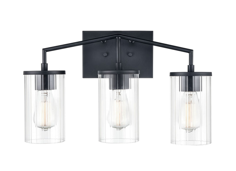 Millennium 9523-MB Three Light Vanity, Matte Black