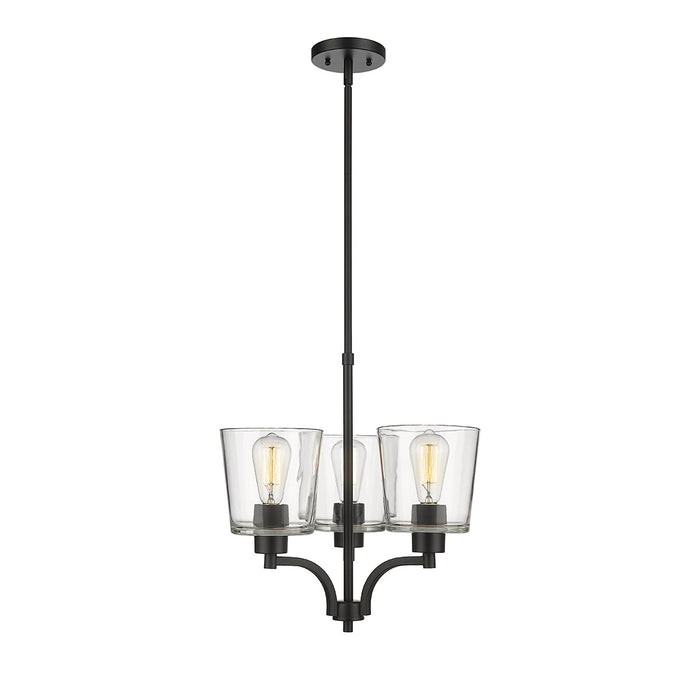 Millennium 497003-MB Three Light Chandelier, Matte Black