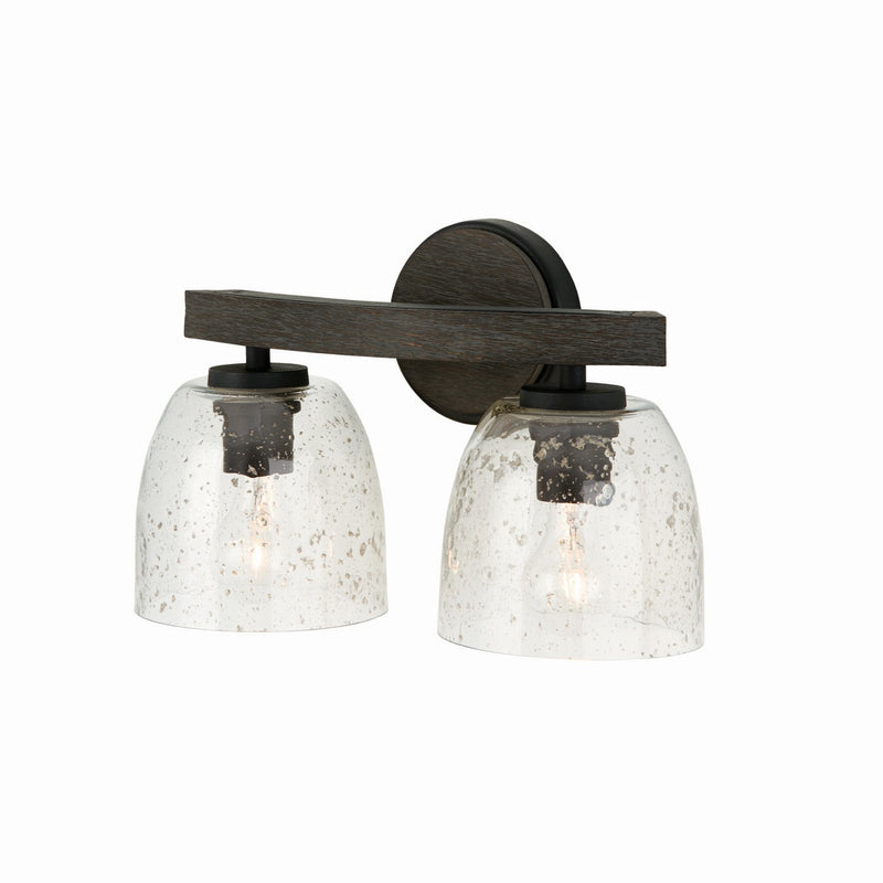 Capital Lighting 147621CK-536 Two Light Vanity, Carbon Grey and Black Iron