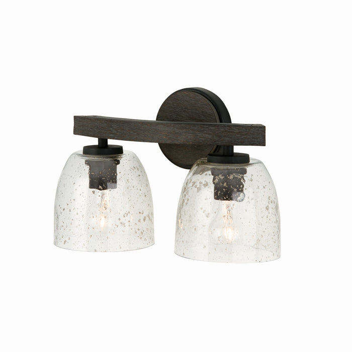 Capital Lighting 147621CK-536 Two Light Vanity, Carbon Grey and Black Iron
