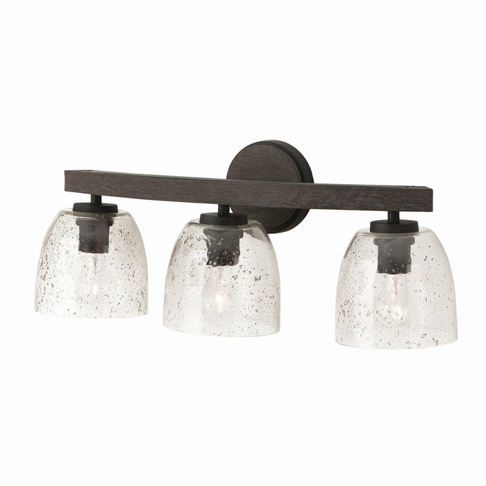 Capital Lighting 147631CK-536 Three Light Vanity, Carbon Grey and Black Iron
