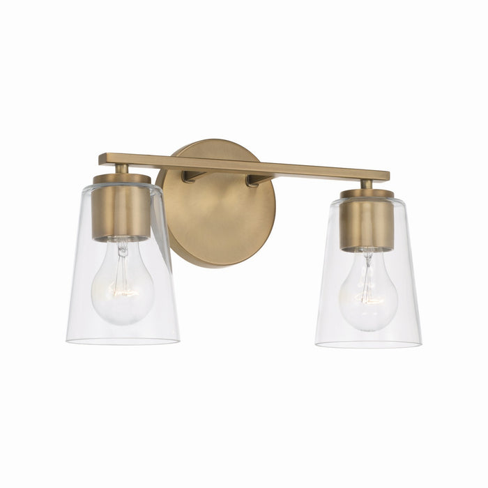 Capital Lighting 148621AD-537 Two Light Vanity, Aged Brass