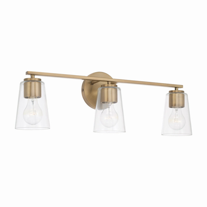 Capital Lighting 148631AD-537 Three Light Vanity, Aged Brass
