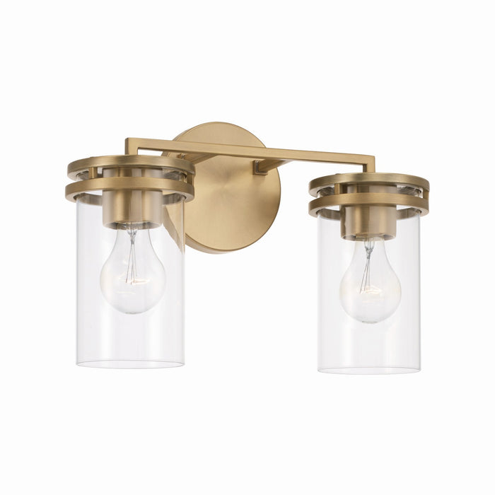 Capital Lighting 148721AD-539 Two Light Vanity, Aged Brass
