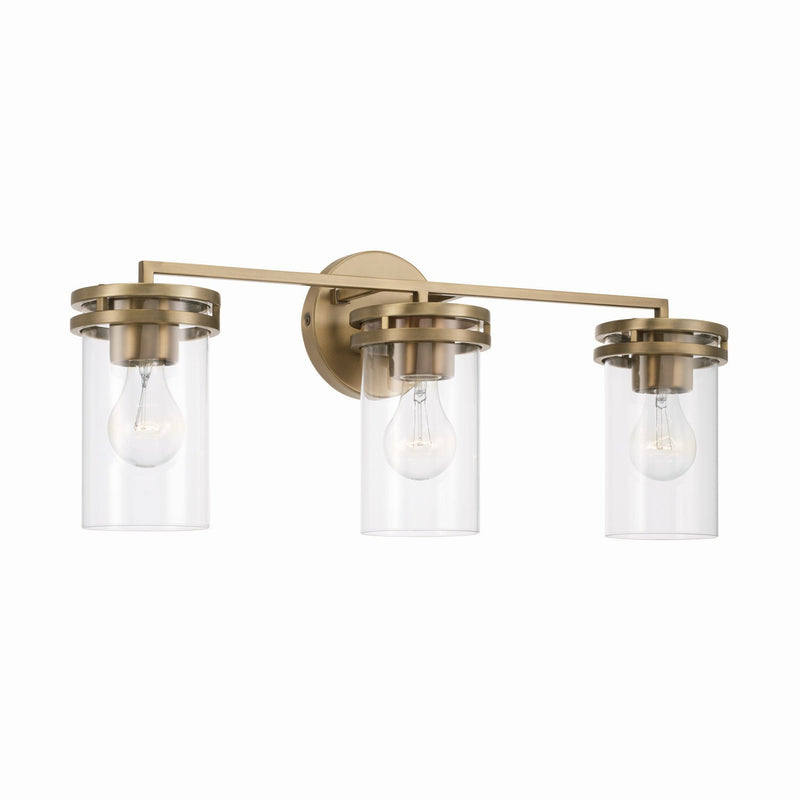 Capital Lighting 148731AD-539 Three Light Vanity, Aged Brass