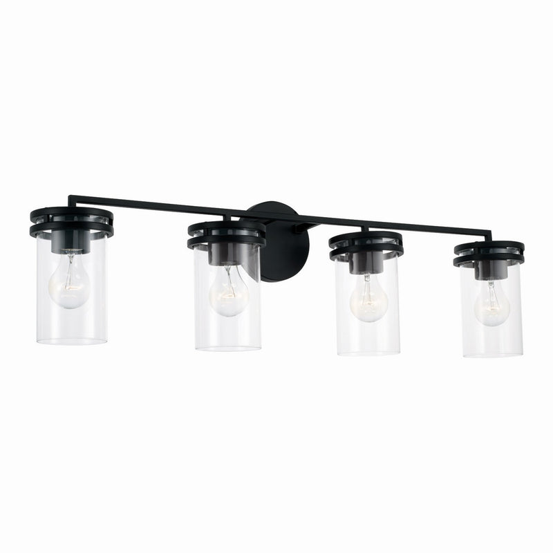 Capital Lighting 148741MB-539 Four Light Vanity, Matte Black