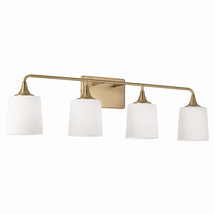 Capital Lighting 148941AD-541 Four Light Vanity, Aged Brass