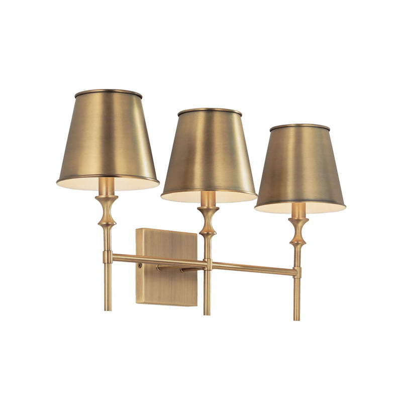 Capital Lighting 149731AD-708 Three Light Vanity, Aged Brass