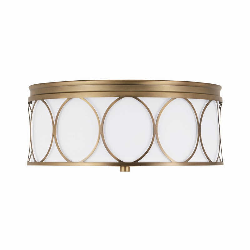Capital Lighting 225131AD-683 Three Light Flush Mount, Aged Brass