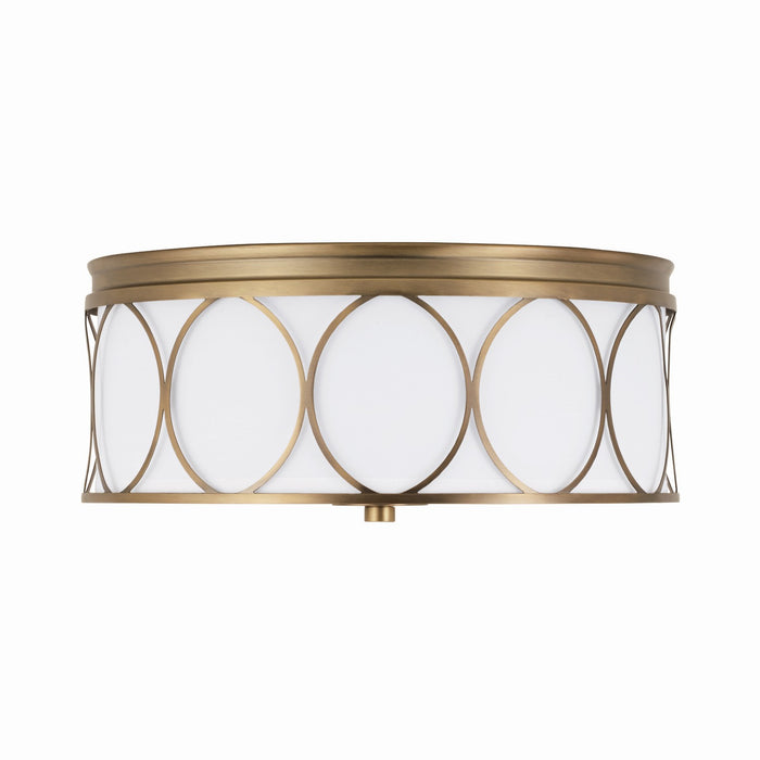 Capital Lighting 225131AD-683 Three Light Flush Mount, Aged Brass